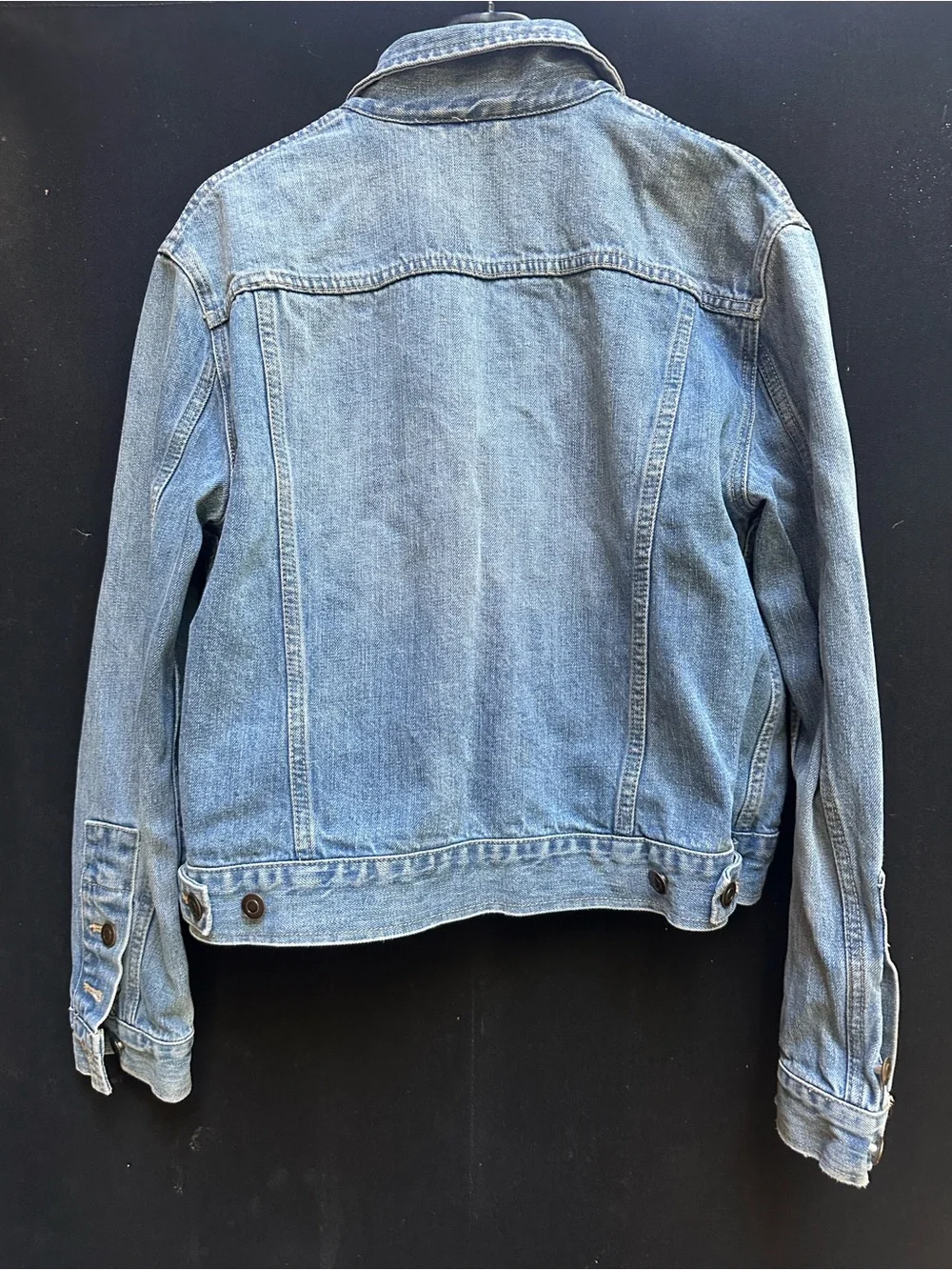 Free People Oversized Double Breasted Blue Denim Jacket